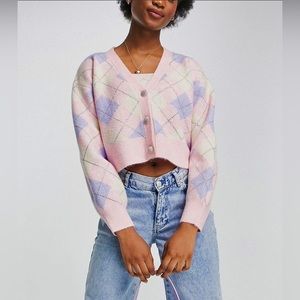 NWOT Miss Selfridge argyle cardigan